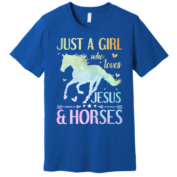 Jesus And Horses Horse Gifts Premium T-Shirt