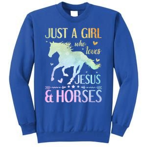 Jesus And Horses Horse Gifts Tall Sweatshirt