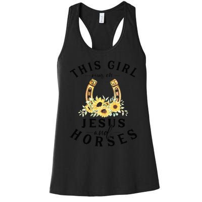 Jesus And Horses Horse Gifts For Christian Gifts Women's Racerback Tank