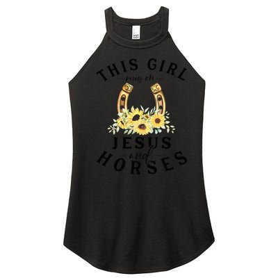 Jesus And Horses Horse Gifts For Christian Gifts Women’s Perfect Tri Rocker Tank