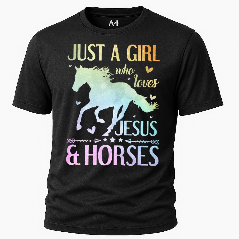 Jesus And Horses Horse Gifts Cooling Performance Crew T-Shirt