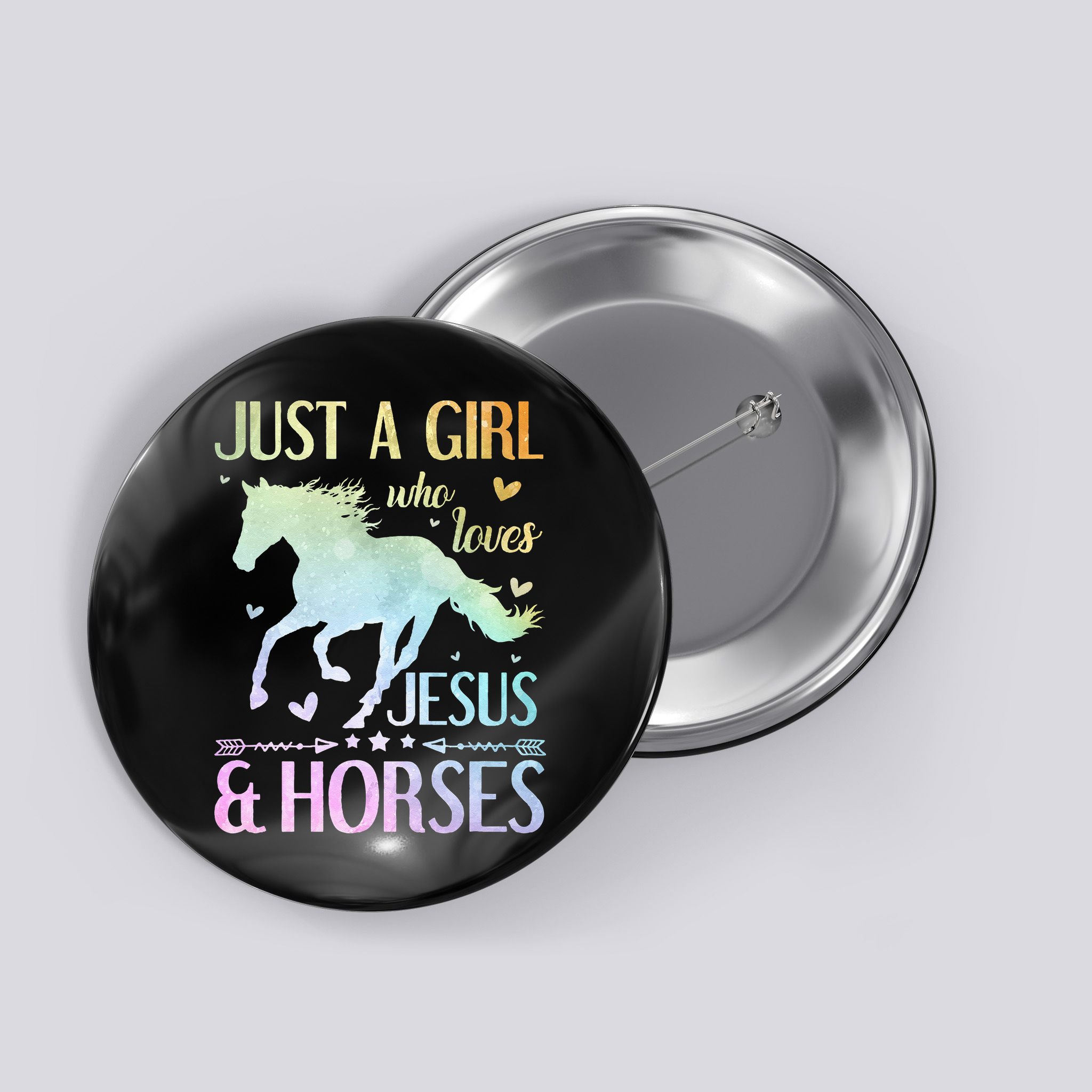 Jesus And Horses Horse Gifts Button