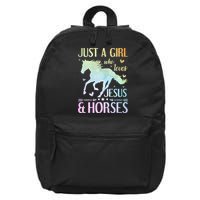 Jesus And Horses Horse Gifts 16 in Basic Backpack