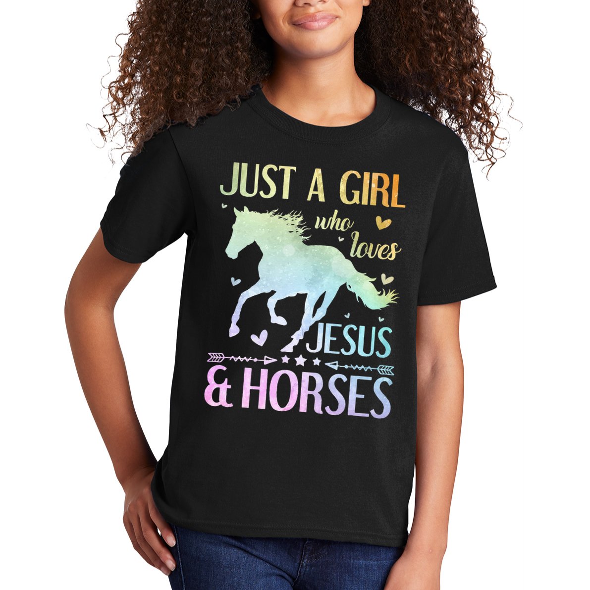 Jesus And Horses Horse Gifts Kids T-Shirt