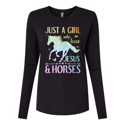 Jesus And Horses Horse Gifts For Women Tie Dye Womens Cotton Relaxed Long Sleeve T-Shirt