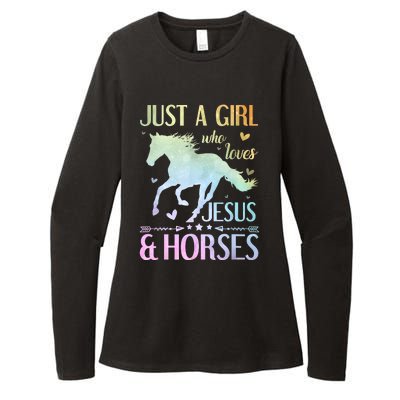 Jesus And Horses Horse Gifts For Women Tie Dye Womens CVC Long Sleeve Shirt