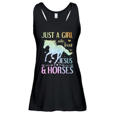 Jesus And Horses Horse Gifts For Women Tie Dye Ladies Essential Flowy Tank