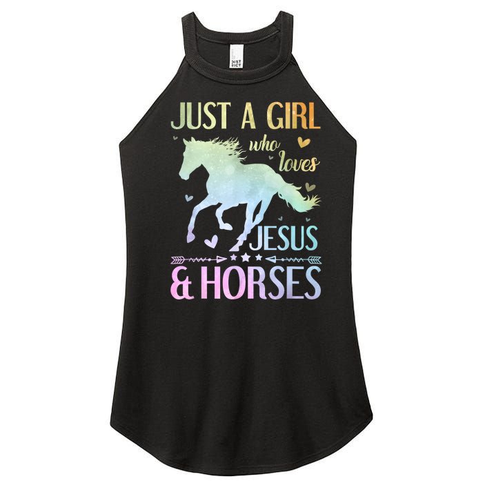 Jesus And Horses Horse Gifts For Women Tie Dye Women’s Perfect Tri Rocker Tank