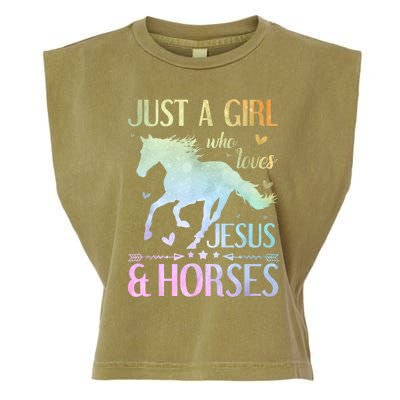 Jesus And Horses Horse Gifts For Women Tie Dye Garment-Dyed Women's Muscle Tee