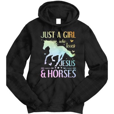 Jesus And Horses Horse Gifts Tie Dye Hoodie