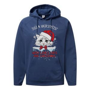 Just A Hairstylist Who Loves Cats And Christmas Performance Fleece Hoodie