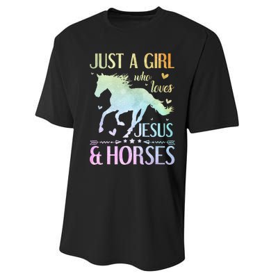 Jesus And Horses Horse Gifts horse lovers Performance Sprint T-Shirt