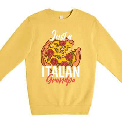 Just A Italian Grandpa With A Pizza Cool Gift Premium Crewneck Sweatshirt