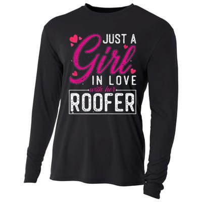 Just a in Love with Her Roofer Funny Roofer's Wife Cooling Performance Long Sleeve Crew