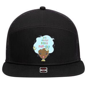 Just Another Ic Monday African American Mom Gift 7 Panel Mesh Trucker Snapback Hat