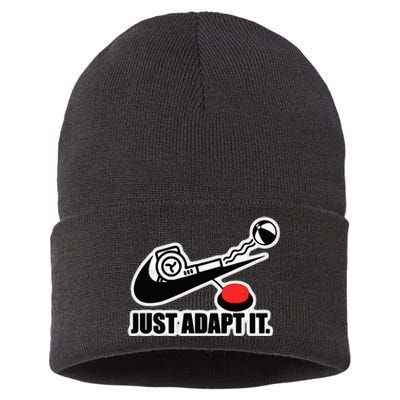 Just Adapt It Tick Design Sustainable Knit Beanie