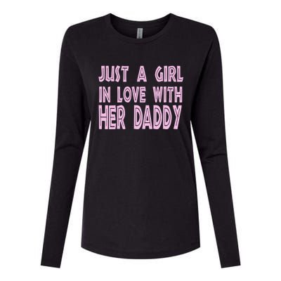 Just A In Love With Her Daddy Great Gift Womens Cotton Relaxed Long Sleeve T-Shirt