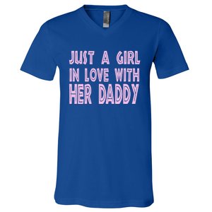 Just A In Love With Her Daddy Great Gift V-Neck T-Shirt