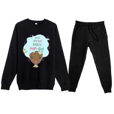 Just Another Ic Monday African American Mom Gift Premium Crewneck Sweatsuit Set