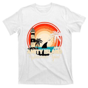 Jaws Amity Island Welcomes You Sunset Retro T-Shirt