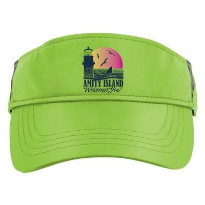 Jaws Amity Island Welcomes You Sunset Great Gift Adult Drive Performance Visor