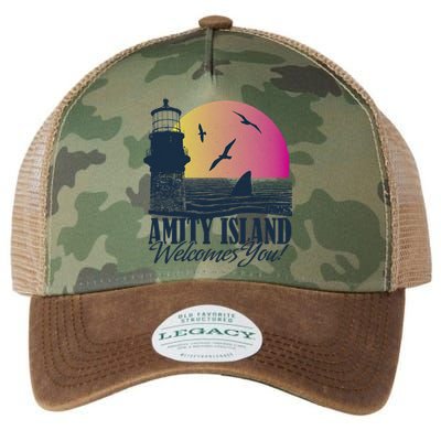 Jaws Amity Island Welcomes You Sunset Great Gift Legacy Tie Dye Trucker Hat