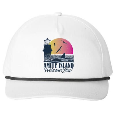 Jaws Amity Island Welcomes You Sunset Great Gift Snapback Five-Panel Rope Hat