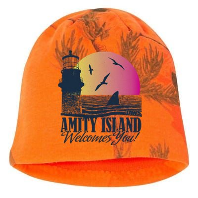 Jaws Amity Island Welcomes You Sunset Great Gift Kati - Camo Knit Beanie