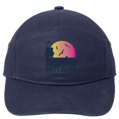 Jaws Amity Island Welcomes You Sunset Great Gift 7-Panel Snapback Hat