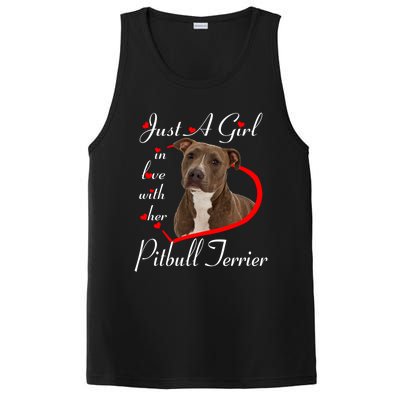 Just A In Love With Her Pitbull Terrier Valentines Day Cute Gift PosiCharge Competitor Tank