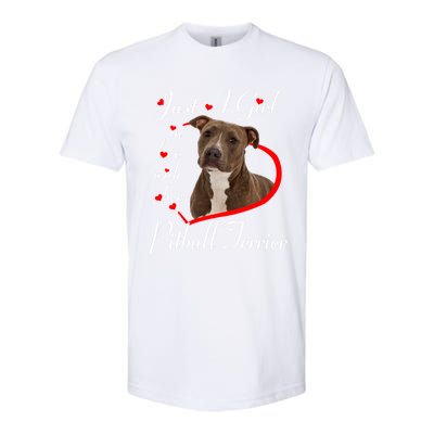 Just A In Love With Her Pitbull Terrier Valentines Day Cute Gift Softstyle® CVC T-Shirt