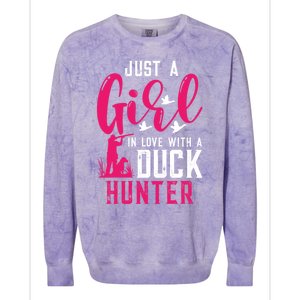 Just A In Love With A Duck Hunter Gift Colorblast Crewneck Sweatshirt