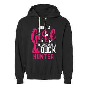 Just A In Love With A Duck Hunter Gift Garment-Dyed Fleece Hoodie