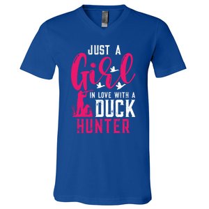 Just A In Love With A Duck Hunter Gift V-Neck T-Shirt