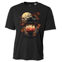 Japan Art Japanese Pagoda Lantern Sakura Blossom Aesthetic Cooling Performance Crew T-Shirt