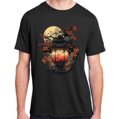 Japan Art Japanese Pagoda Lantern Sakura Blossom Aesthetic Adult ChromaSoft Performance T-Shirt