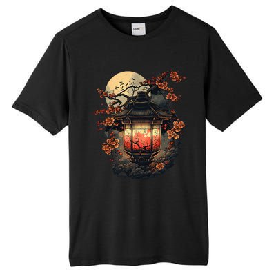 Japan Art Japanese Pagoda Lantern Sakura Blossom Aesthetic Tall Fusion ChromaSoft Performance T-Shirt