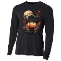 Japan Art Japanese Pagoda Lantern Sakura Blossom Aesthetic Cooling Performance Long Sleeve Crew