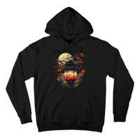 Japan Art Japanese Pagoda Lantern Sakura Blossom Aesthetic Tall Hoodie