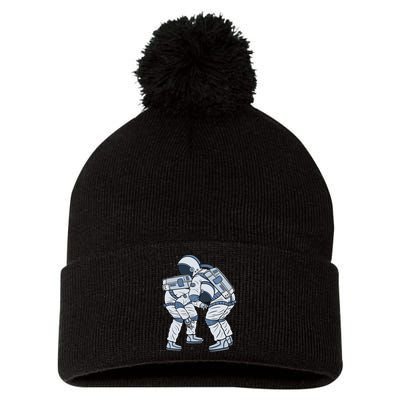 Jiu-Jitsu Astronaut Jiu Jitsu BJJ Martial Arts Combat Sport Pom Pom 12in Knit Beanie