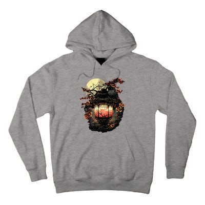 Japan Art Japanese Pagoda Lantern Sakura Blossom Aesthetic Tall Hoodie