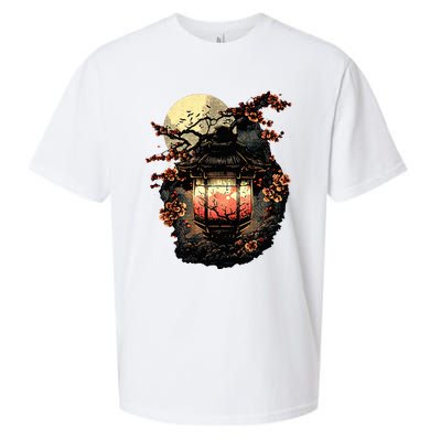 Japan Art Japanese Pagoda Lantern Sakura Blossom Aesthetic Sueded Cloud Jersey T-Shirt