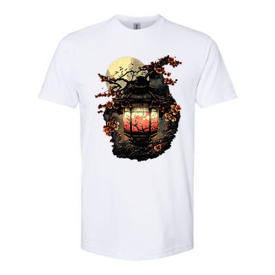 Japan Art Japanese Pagoda Lantern Sakura Blossom Aesthetic Softstyle CVC T-Shirt