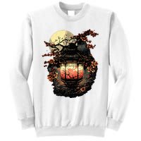 Japan Art Japanese Pagoda Lantern Sakura Blossom Aesthetic Sweatshirt