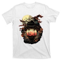 Japan Art Japanese Pagoda Lantern Sakura Blossom Aesthetic T-Shirt