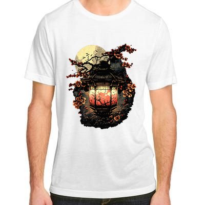 Japan Art Japanese Pagoda Lantern Sakura Blossom Aesthetic Adult ChromaSoft Performance T-Shirt