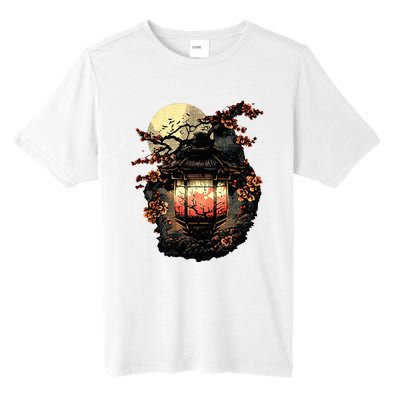 Japan Art Japanese Pagoda Lantern Sakura Blossom Aesthetic Tall Fusion ChromaSoft Performance T-Shirt