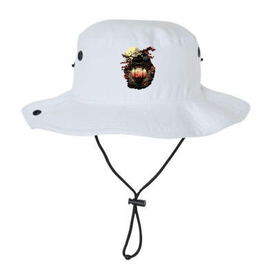 Japan Art Japanese Pagoda Lantern Sakura Blossom Aesthetic Bucket Hat