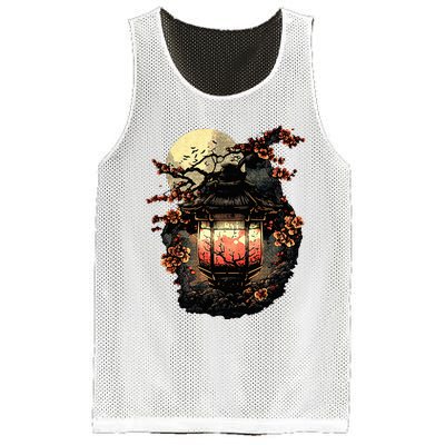 Japan Art Japanese Pagoda Lantern Sakura Blossom Aesthetic Mesh Reversible Basketball Jersey Tank