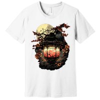 Japan Art Japanese Pagoda Lantern Sakura Blossom Aesthetic Premium T-Shirt